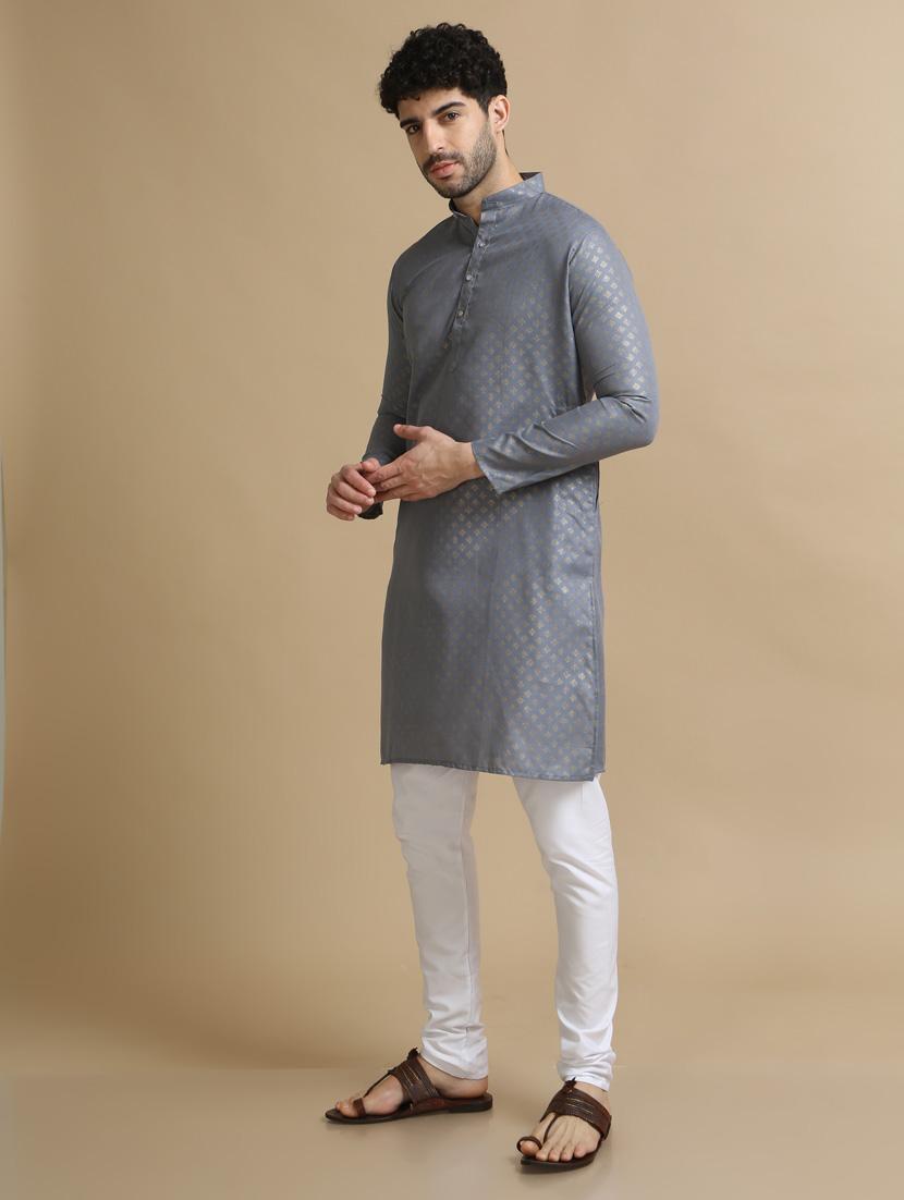 foil printed cotton kurta pyjama - 20174110 - Standard Image - 2