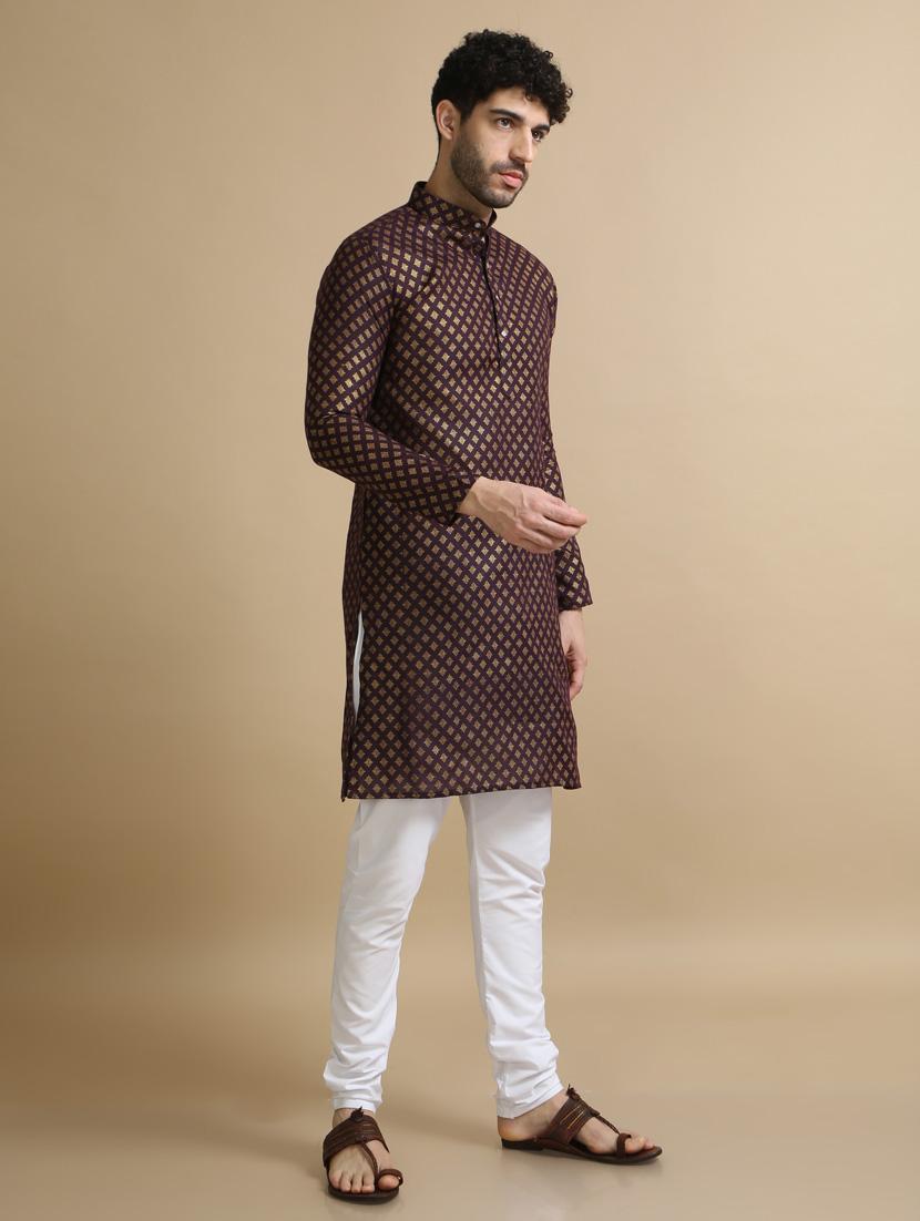 foil printed cotton kurta pyjama - 20174116 - Standard Image - 2