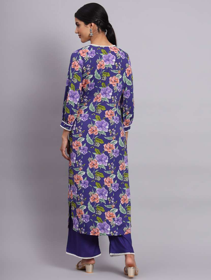 women printed kurta palazzo set  - 20174138 -  Standard Image - 2