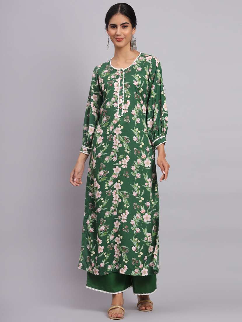 women printed kurta palazzo set 
