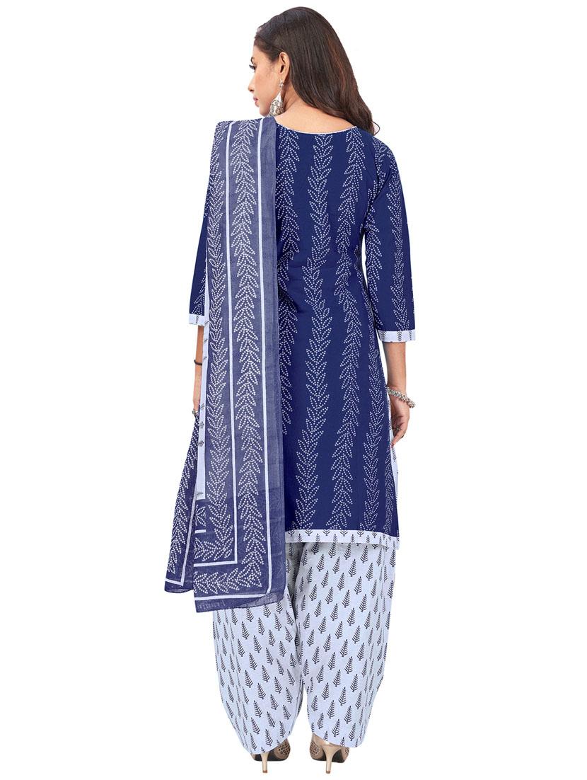 printed unstitched patiyala suit set - 20174422 - Standard Image - 2