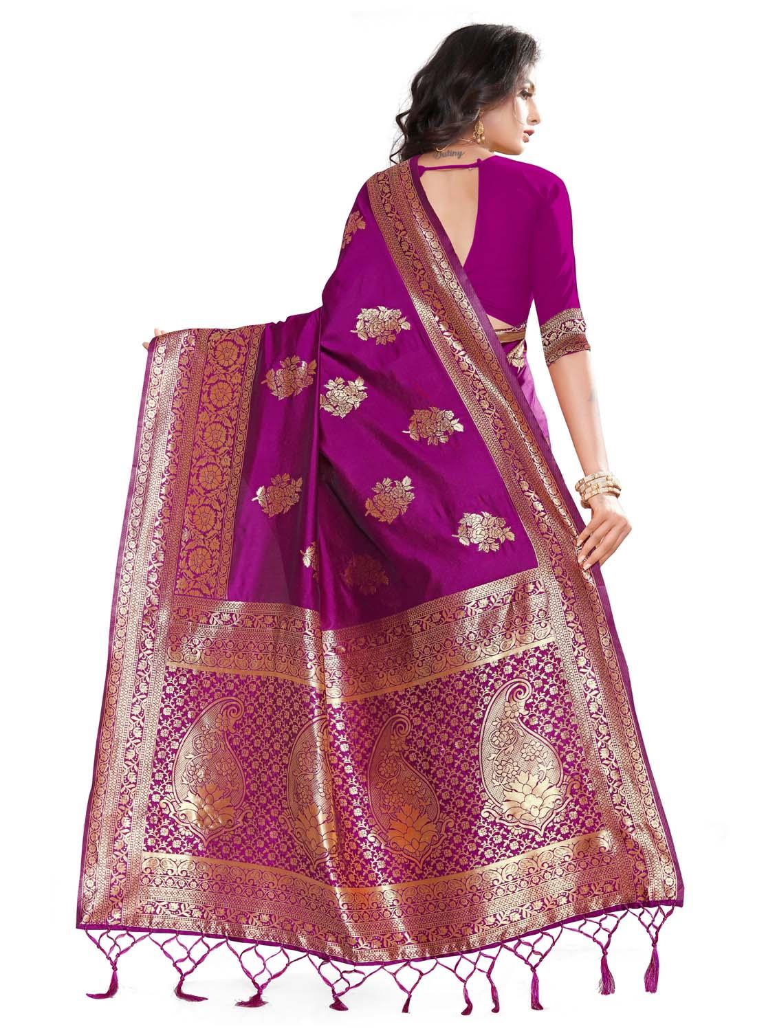 women's banarasi saree with blouse - 20175436 - Standard Image - 2