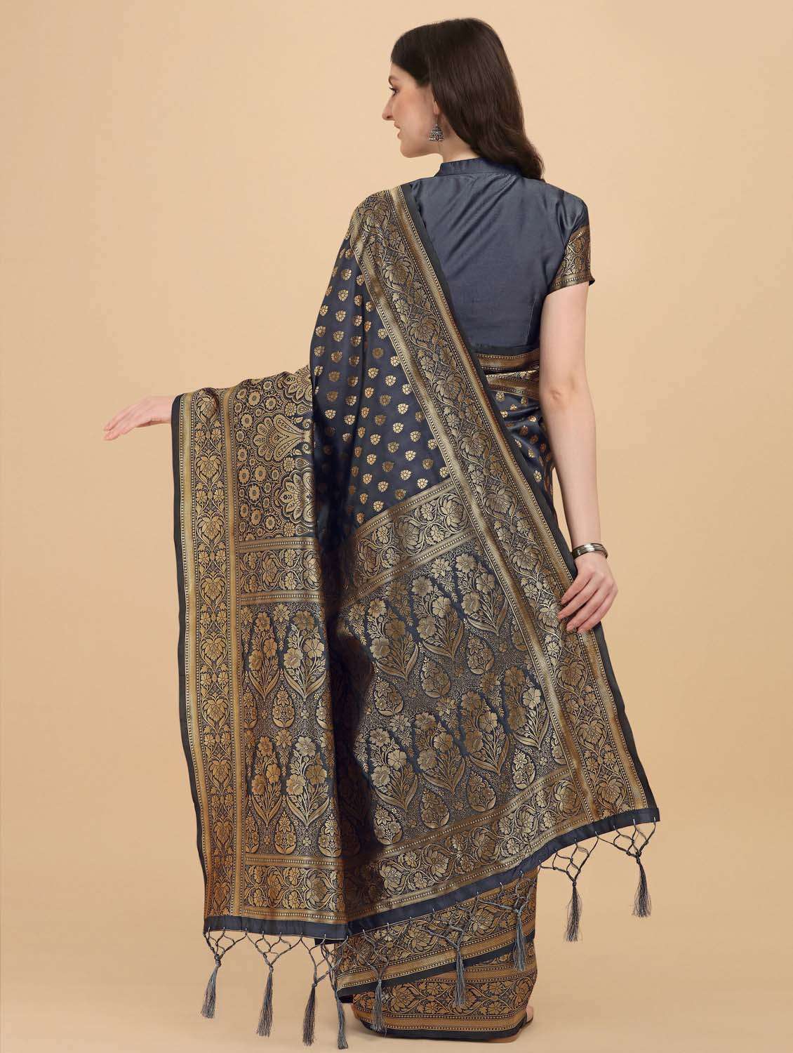 women's banarasi saree with blouse - 20175489 - Standard Image - 2