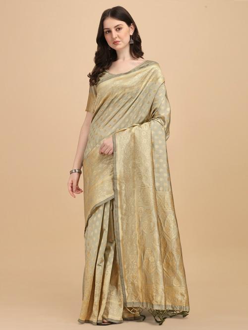 women's self design beige colored saree with blouse - 20175490 - Standard Image - 0