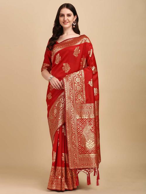 women's banarasi saree with blouse - 20175525 - Standard Image - 0
