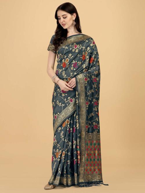 women's banarasi saree with blouse - 20175539 - Standard Image - 0
