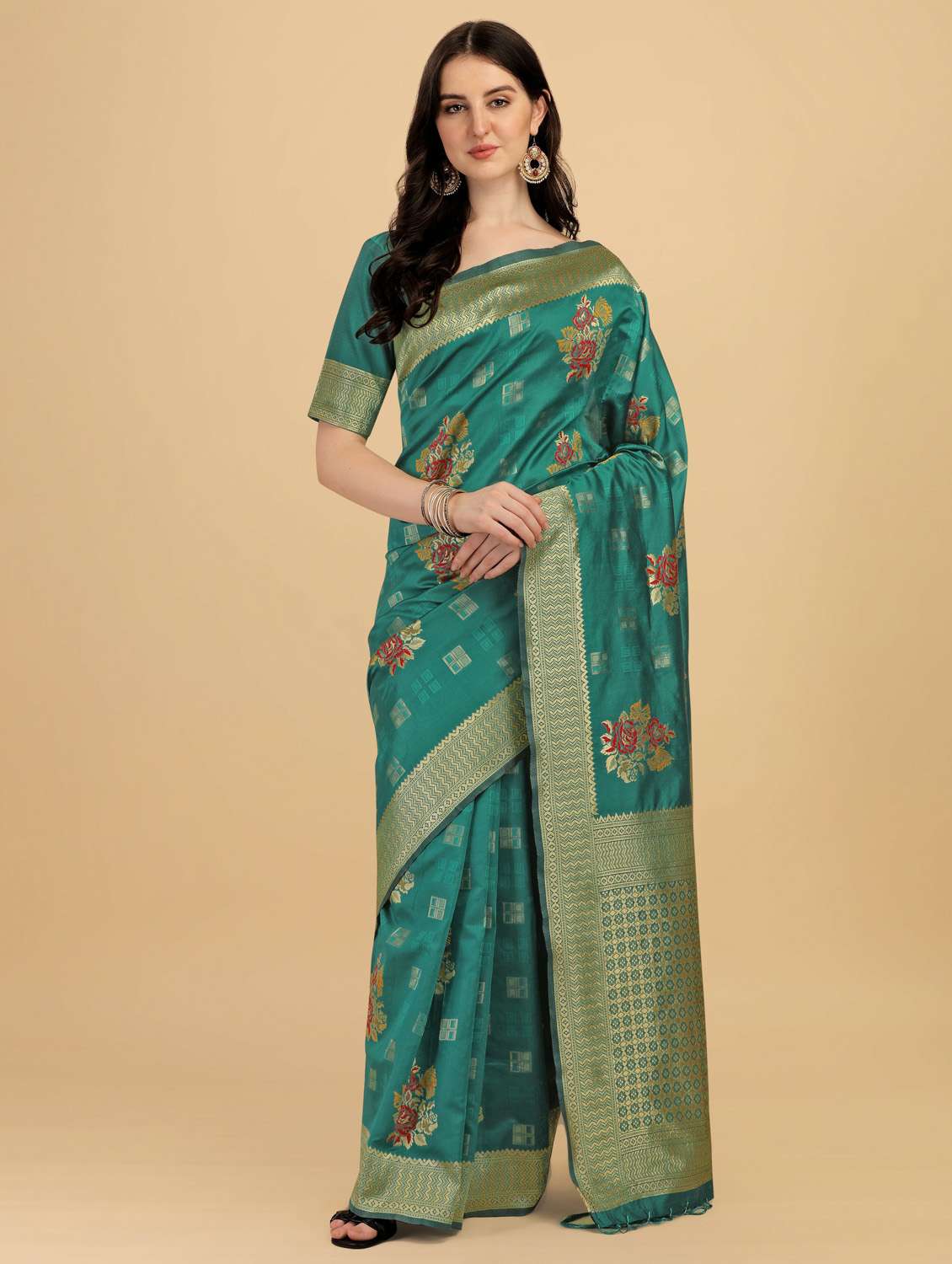 women's banarasi saree with blouse - 20175540 -  Zoom Image - 0