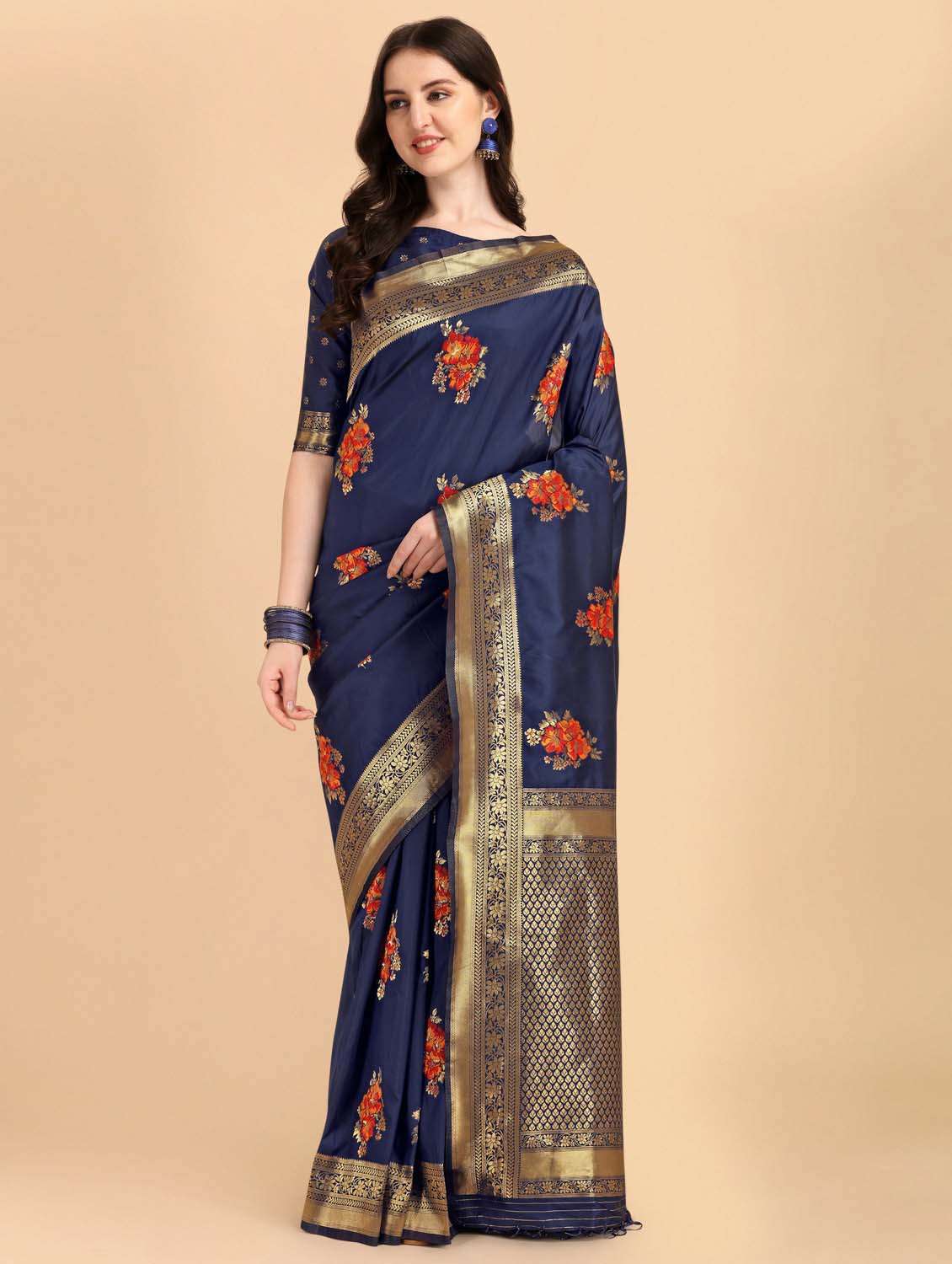 women's banarasi saree with blouse