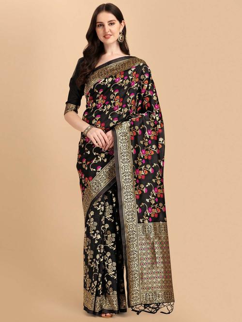 women's banarasi saree with blouse - 20175573 - Standard Image - 0