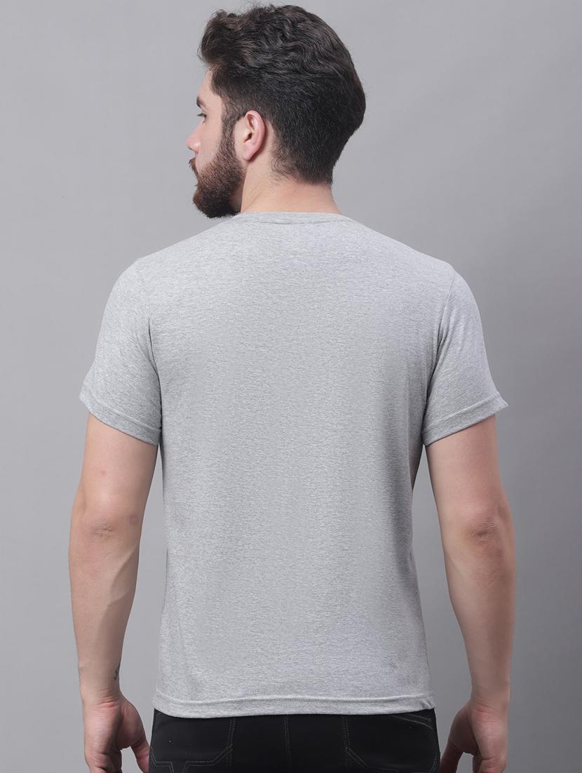 grey printed round neck t-shirt - 20178272 - Standard Image - 2