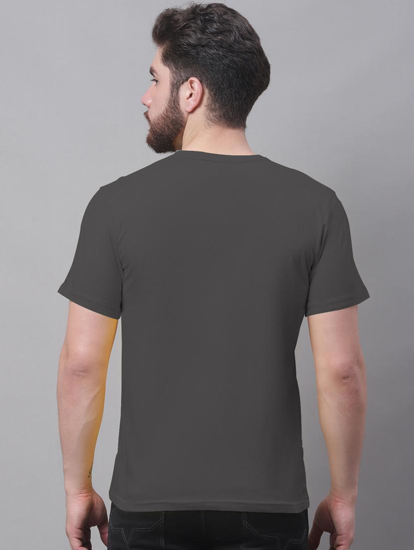 grey printed round neck t-shirt - 20178274 - Standard Image - 2