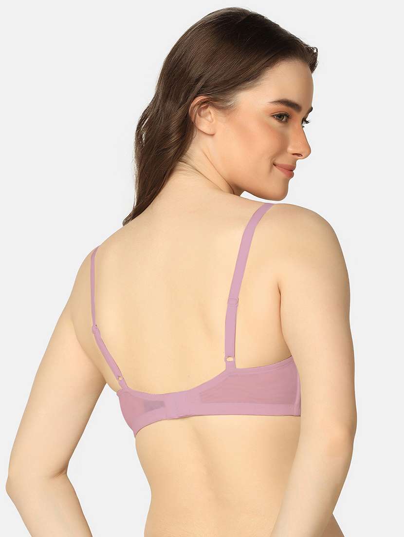 women purple cotton t-shirt bra - 20178360 -  Standard Image - 2