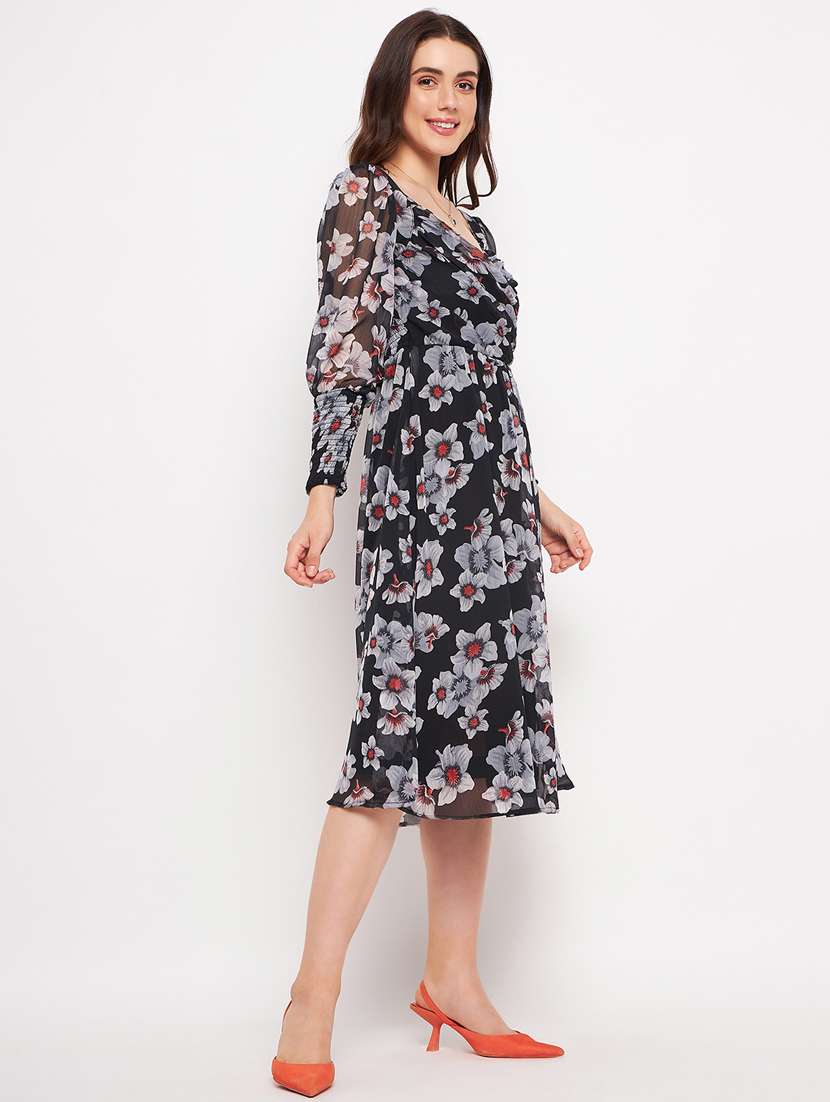 women's fit & flare floral dress - 20178540 -  Standard Image - 2
