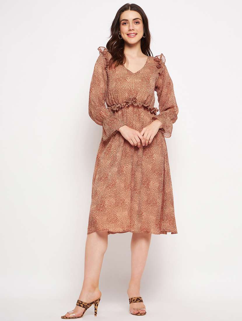 women's fit & flare printed dress