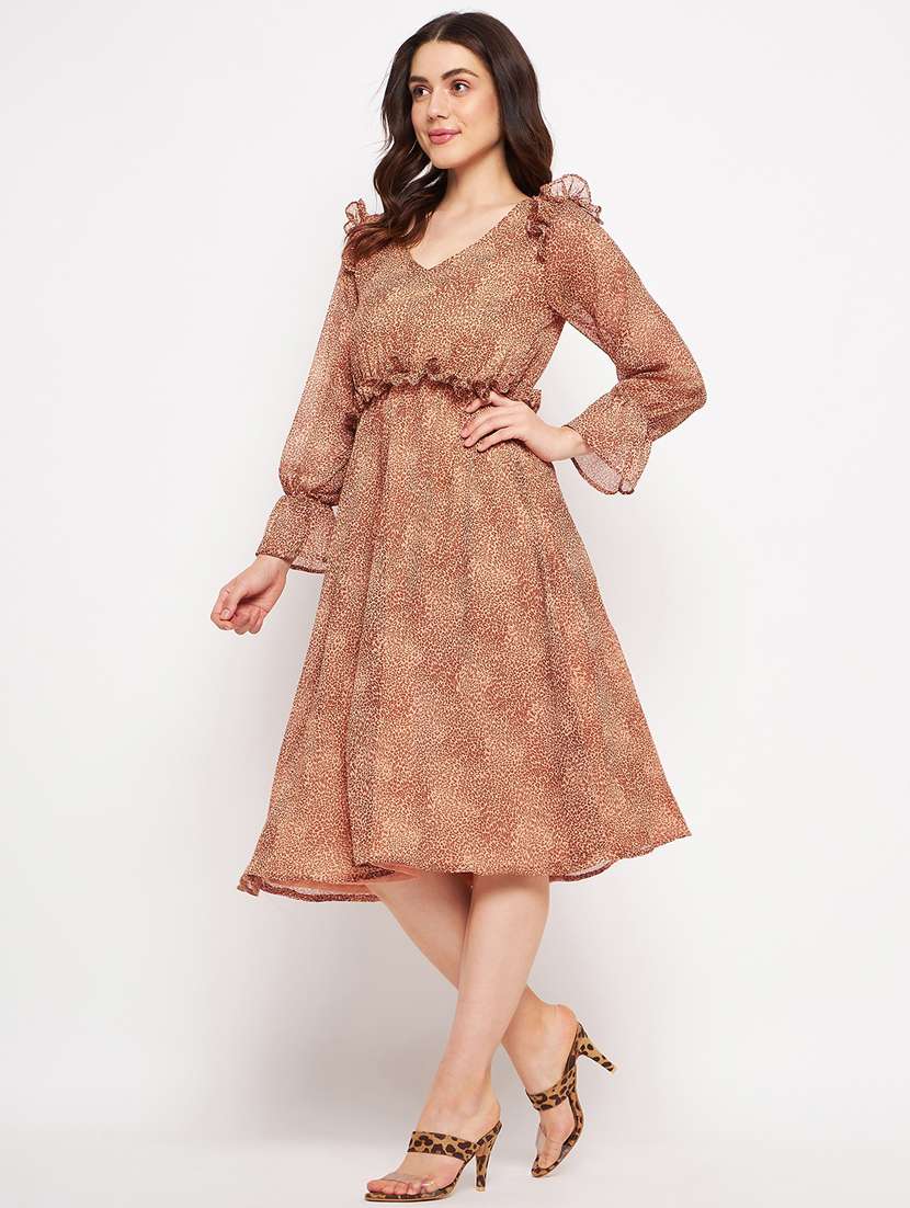 women's fit & flare printed dress - 20178541 -  Standard Image - 2