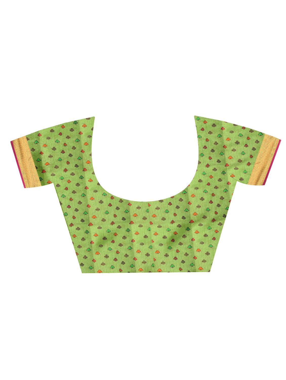 light green self design woven saree with blouse - 20178599 - Standard Image - 2