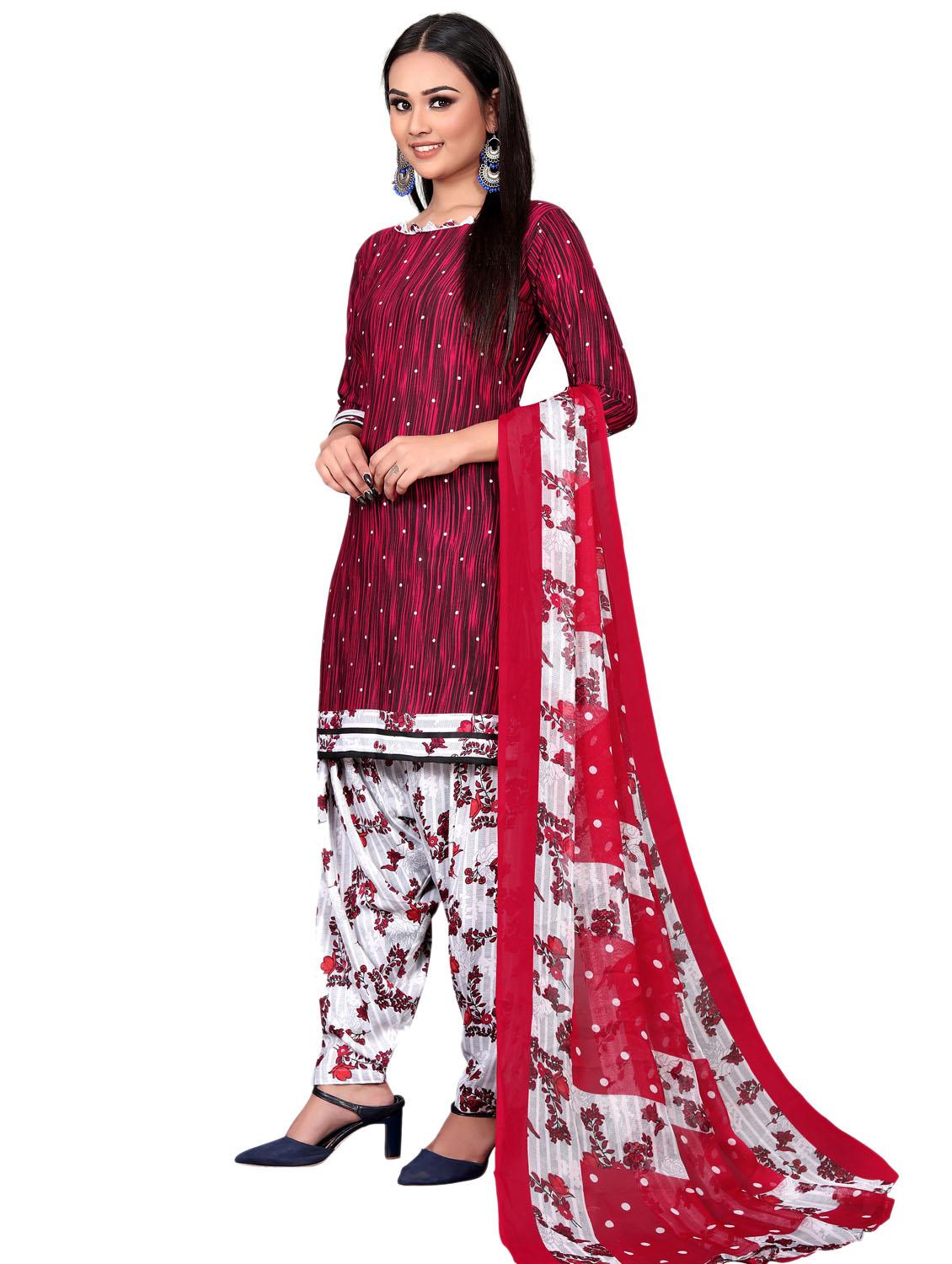 printed unstitched patiyala suit set - 20178694 - Standard Image - 2