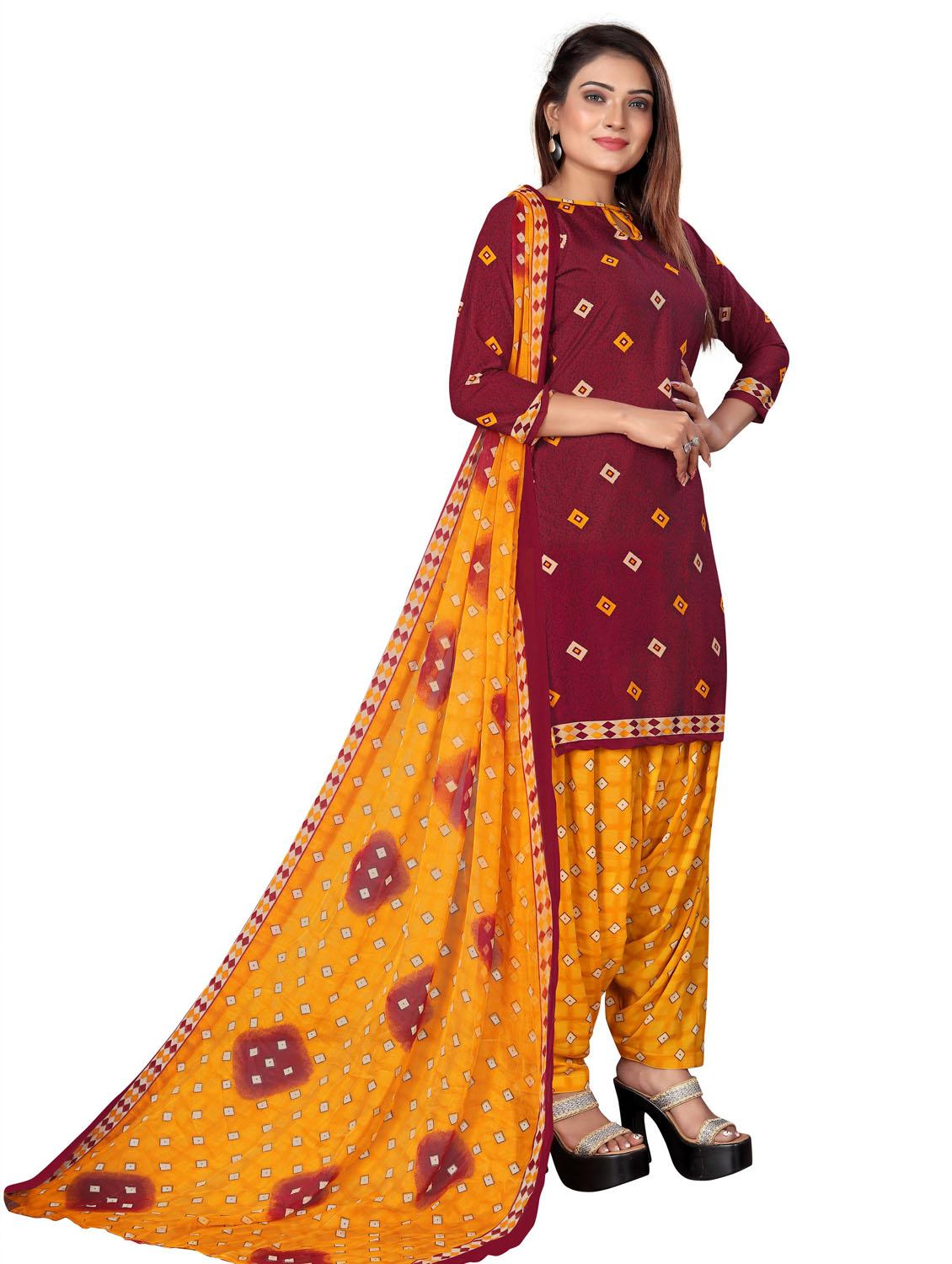 printed unstitched patiyala suits set - 20178732 - Standard Image - 2