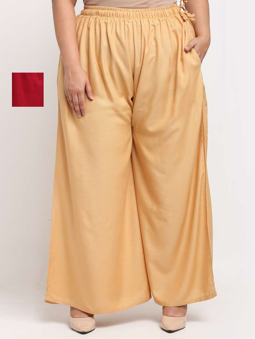pack of 2 solid flared palazzo