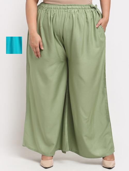 pack of 2 solid flared palazzo - 20179027 - Standard Image - 0