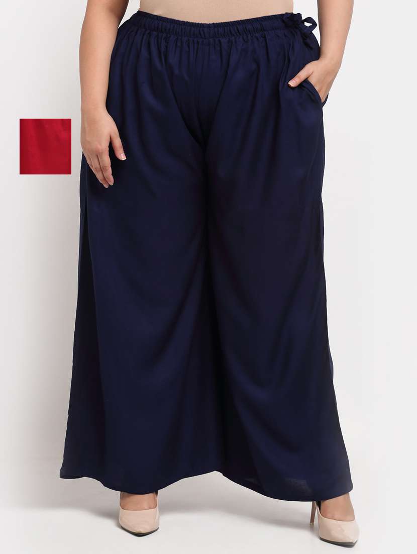 pack of 2 solid flared palazzo