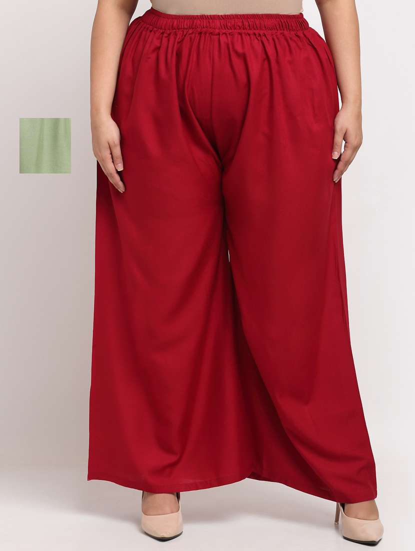 pack of 2 solid flared palazzo