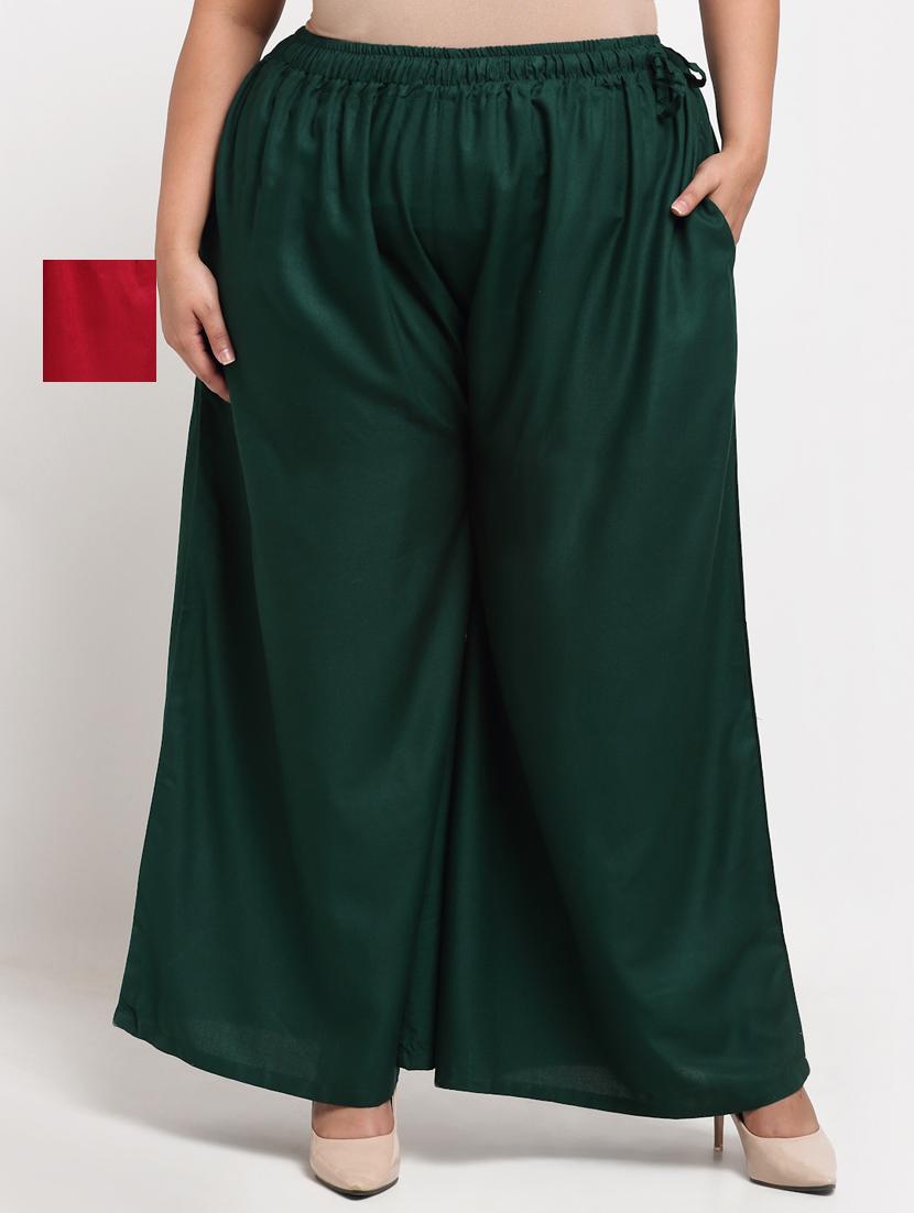 pack of 2 solid flared palazzo - 20179040 - Zoom Image - 0