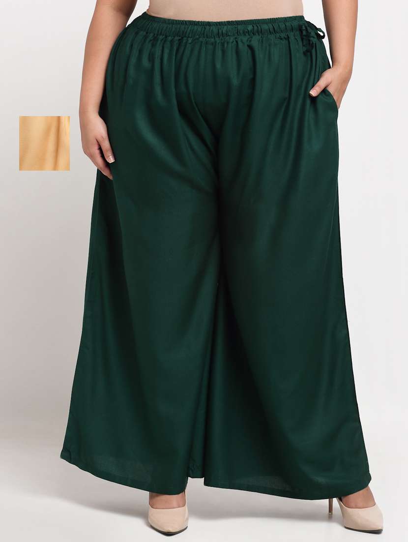 pack of 2 solid flared palazzo - 20179053 - Zoom Image - 0