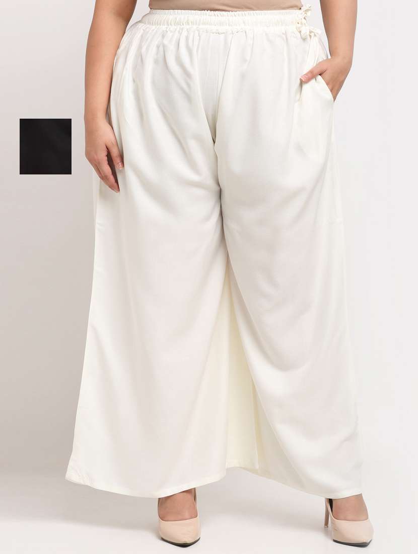 pack of 2 solid flared palazzo