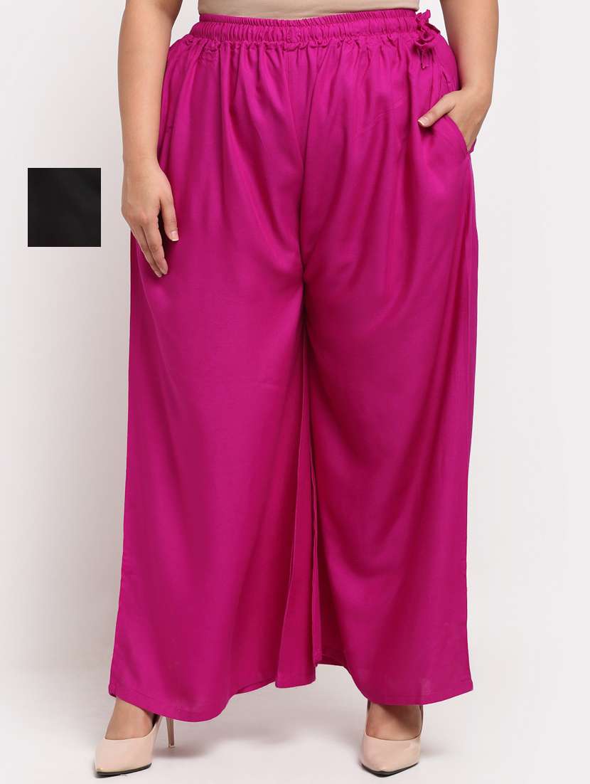 pack of 2 solid flared palazzo