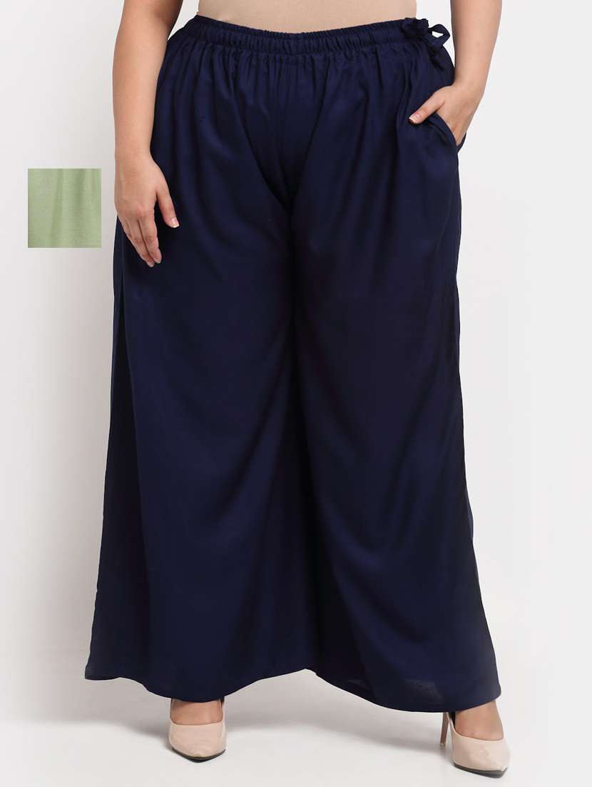 pack of 2 solid flared palazzo