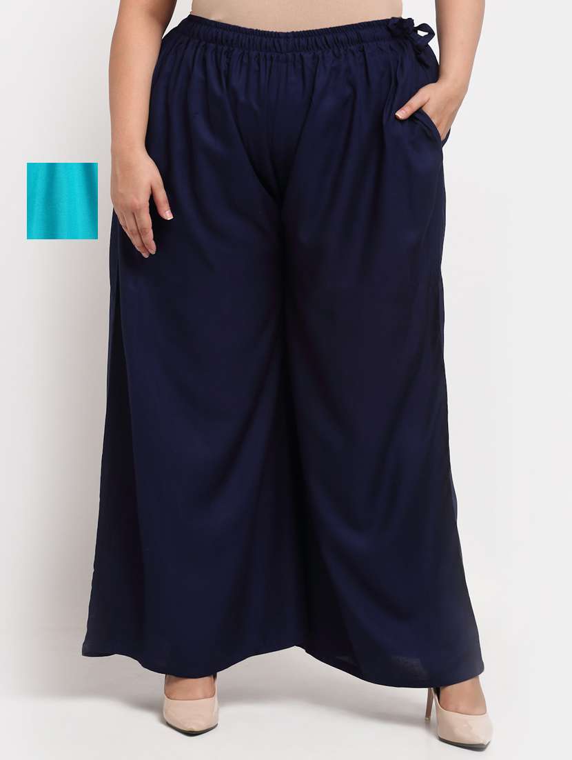 pack of 2 solid flared palazzo