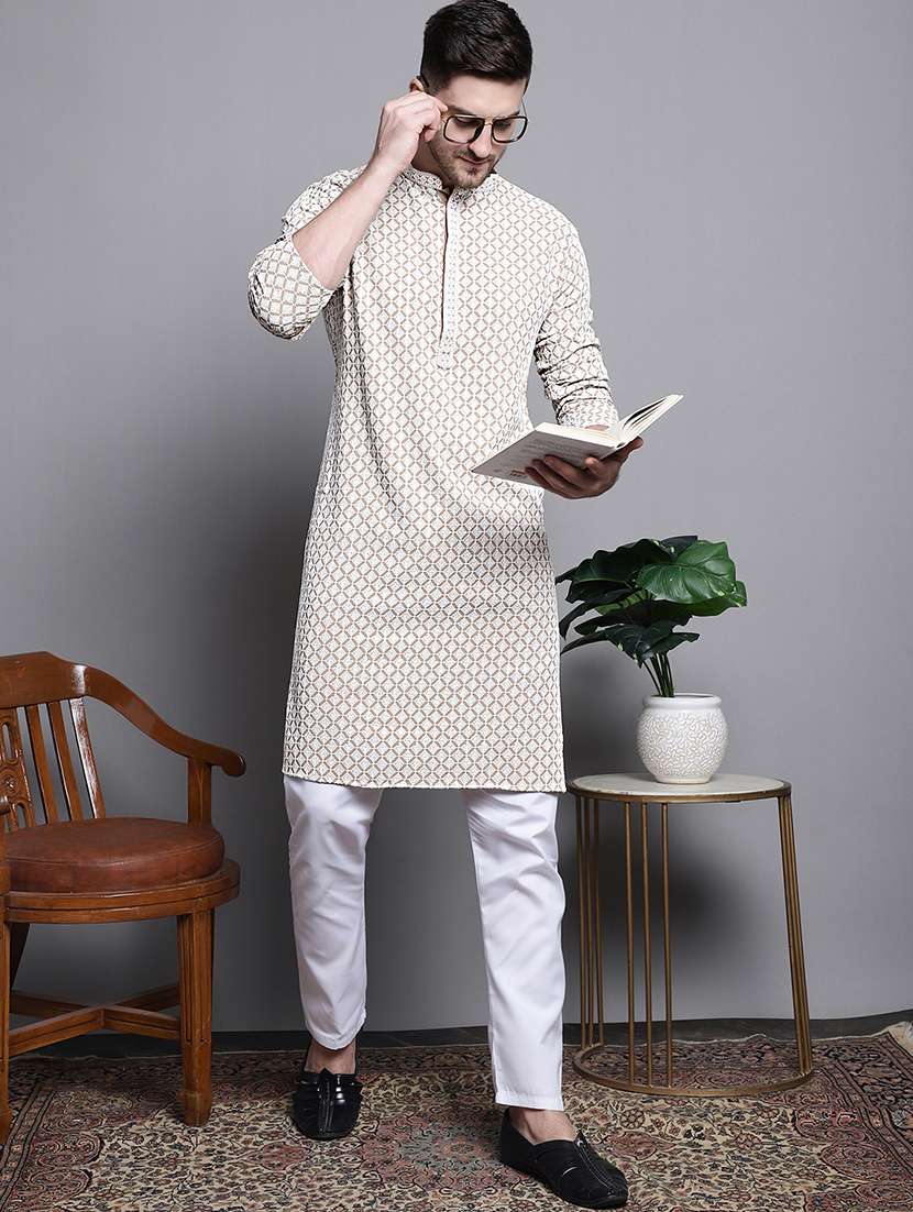 self design embroidered long kurta - 20182035 -  Standard Image - 2