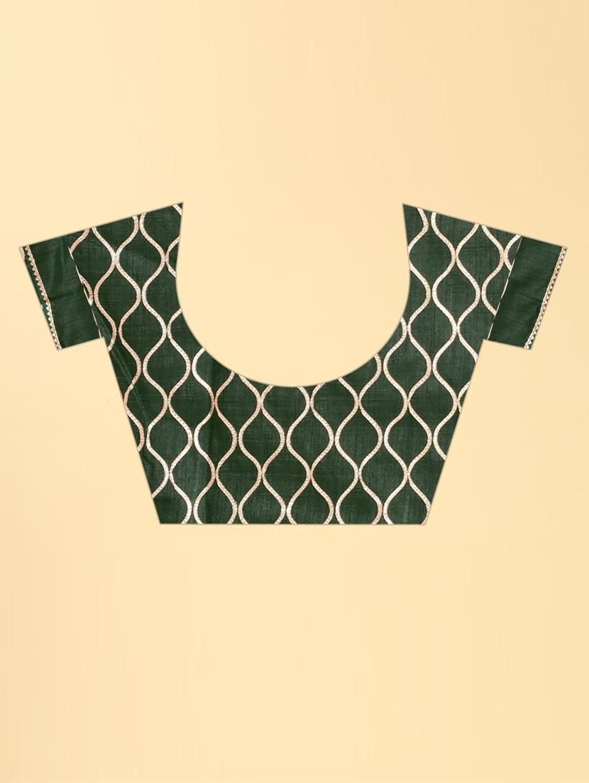 green printed saree with blouse - 20182101 - Standard Image - 2