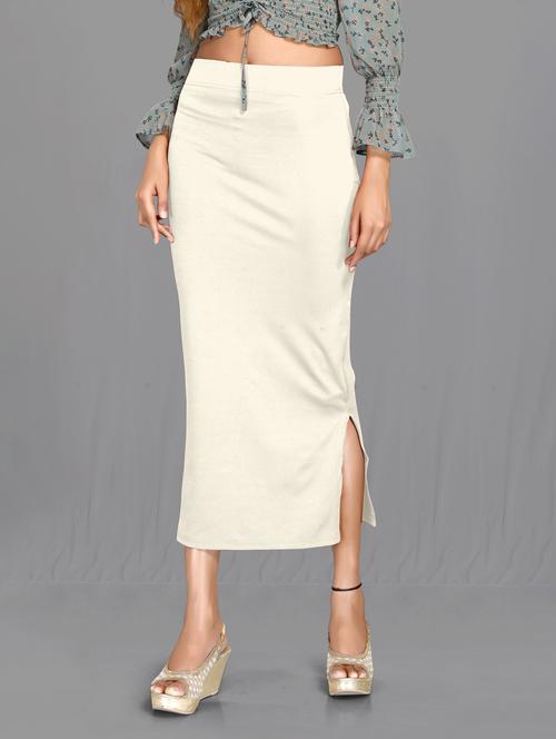 solid side slit saree shapewear - 20182864 - Standard Image - 0