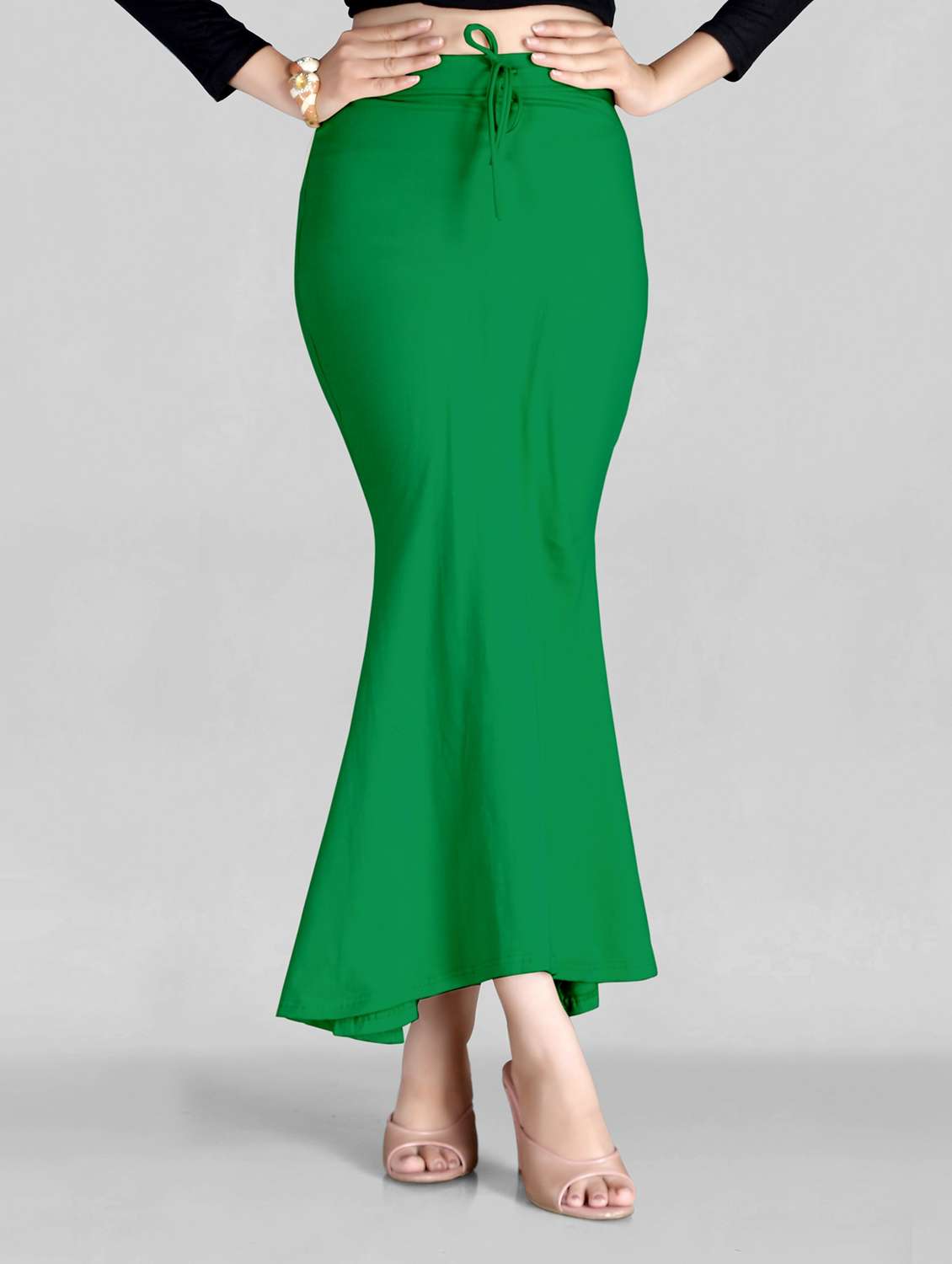 solid fish cut saree shapewear