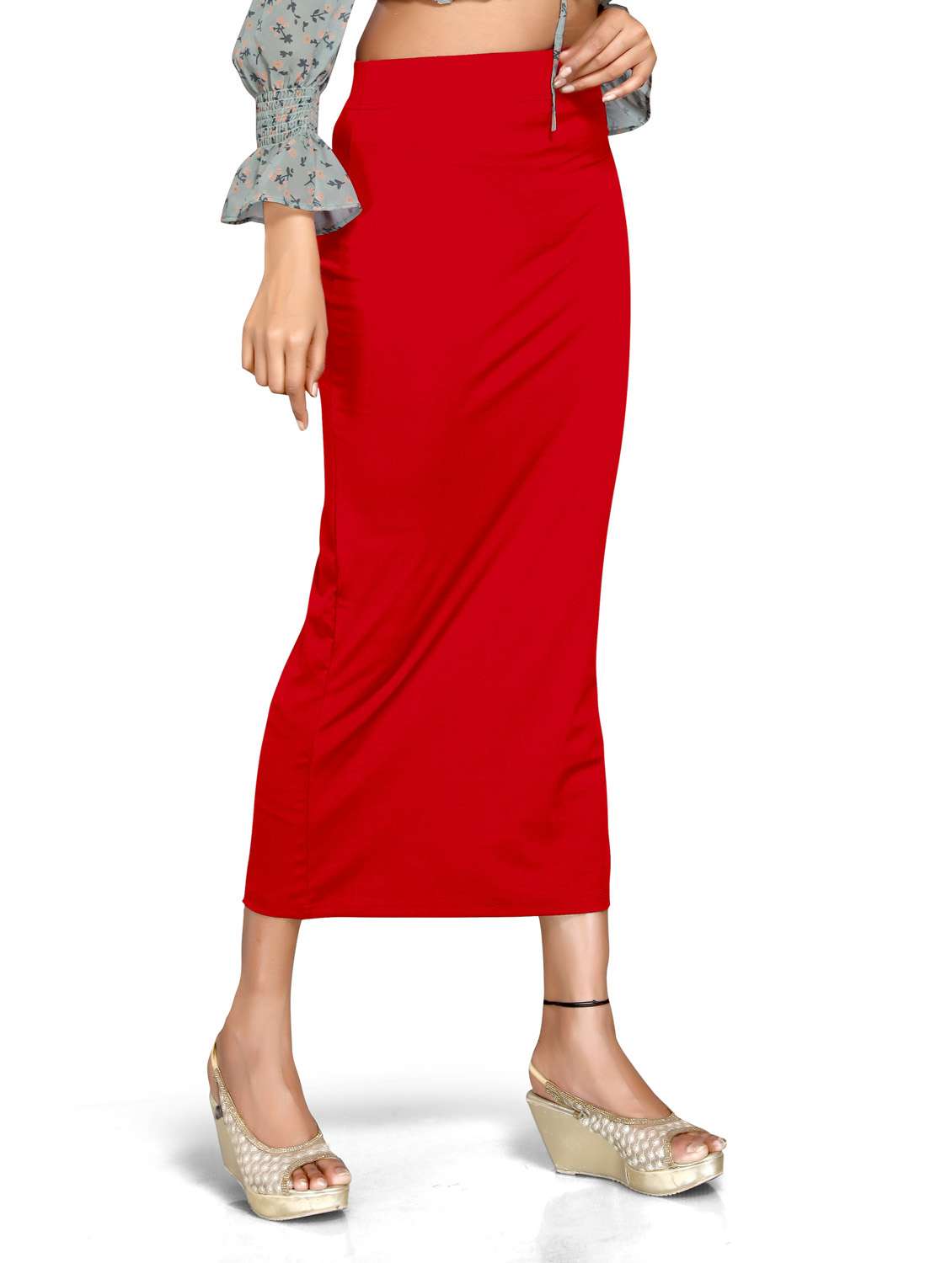 solid side slit saree shapewear - 20183212 -  Standard Image - 2