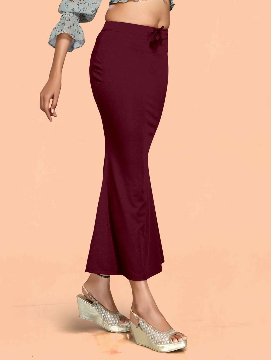 solid fish cut saree shapewear - 20183224 -  Standard Image - 2