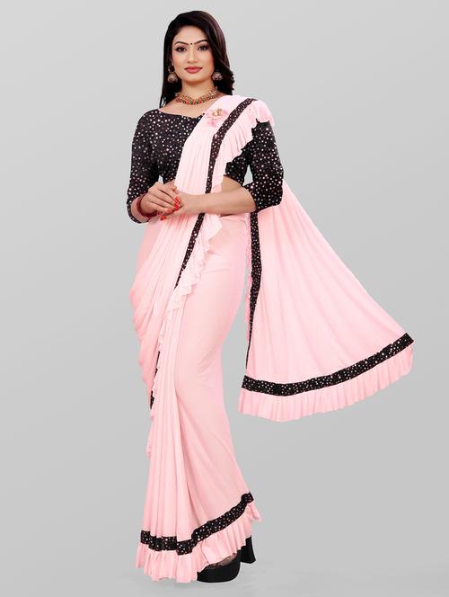 women's self design rosewater colored saree with blouse - 20183622 - Standard Image - 0