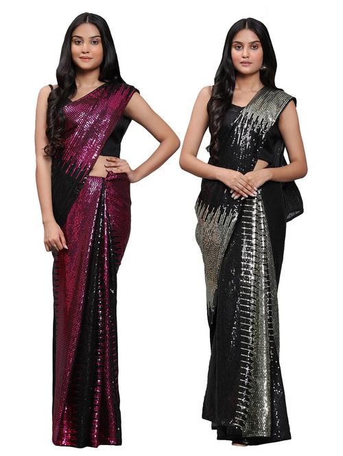 women pack of 2 multi color saree with blouse - 20183672 - Standard Image - 0