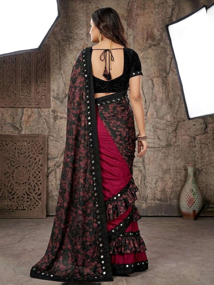 women's self design maroon colored saree with blouse - 20183780 -  Standard Image - 2