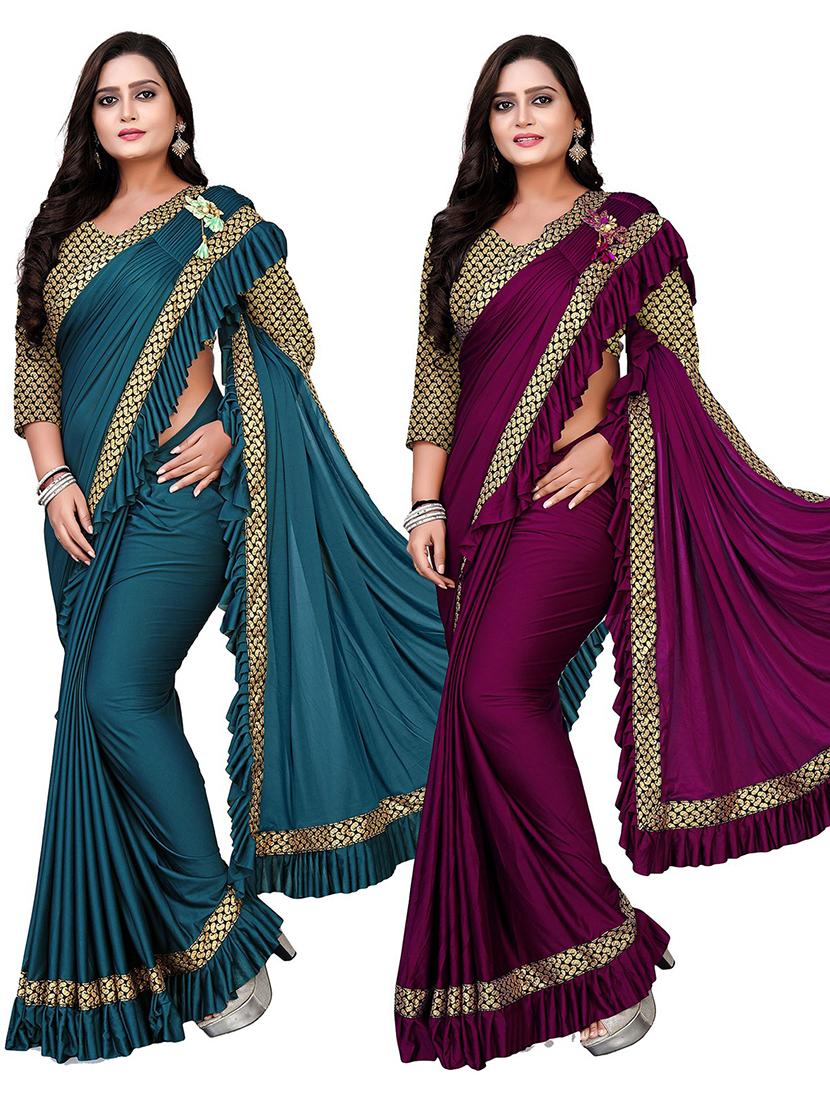 women's saree combo with blouse - 20183930 -  Zoom Image - 0
