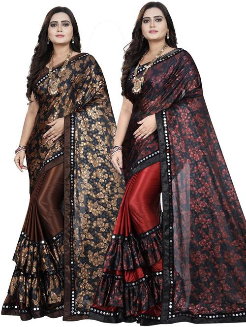 women's saree combo with blouse - 20184013 -  Standard Image - 0