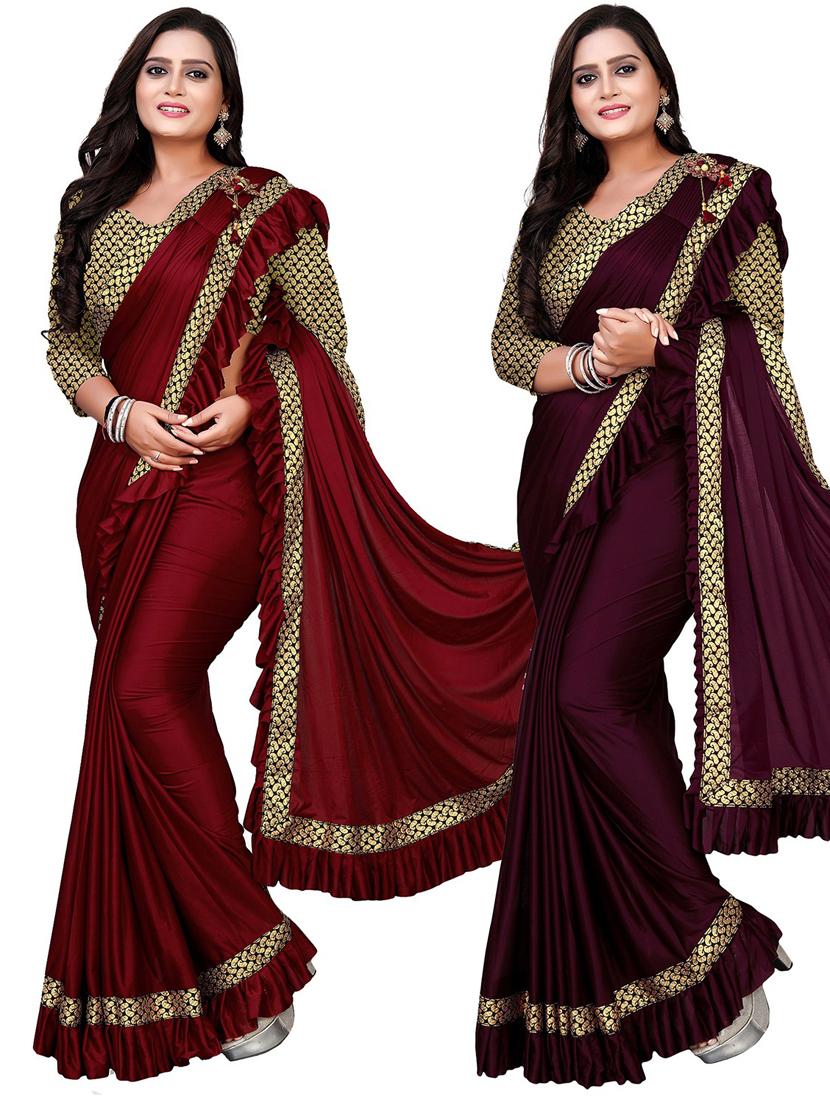 women's saree combo with blouse - 20184059 -  Zoom Image - 0