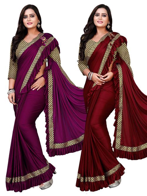 women's saree combo with blouse - 20184071 - Standard Image - 0