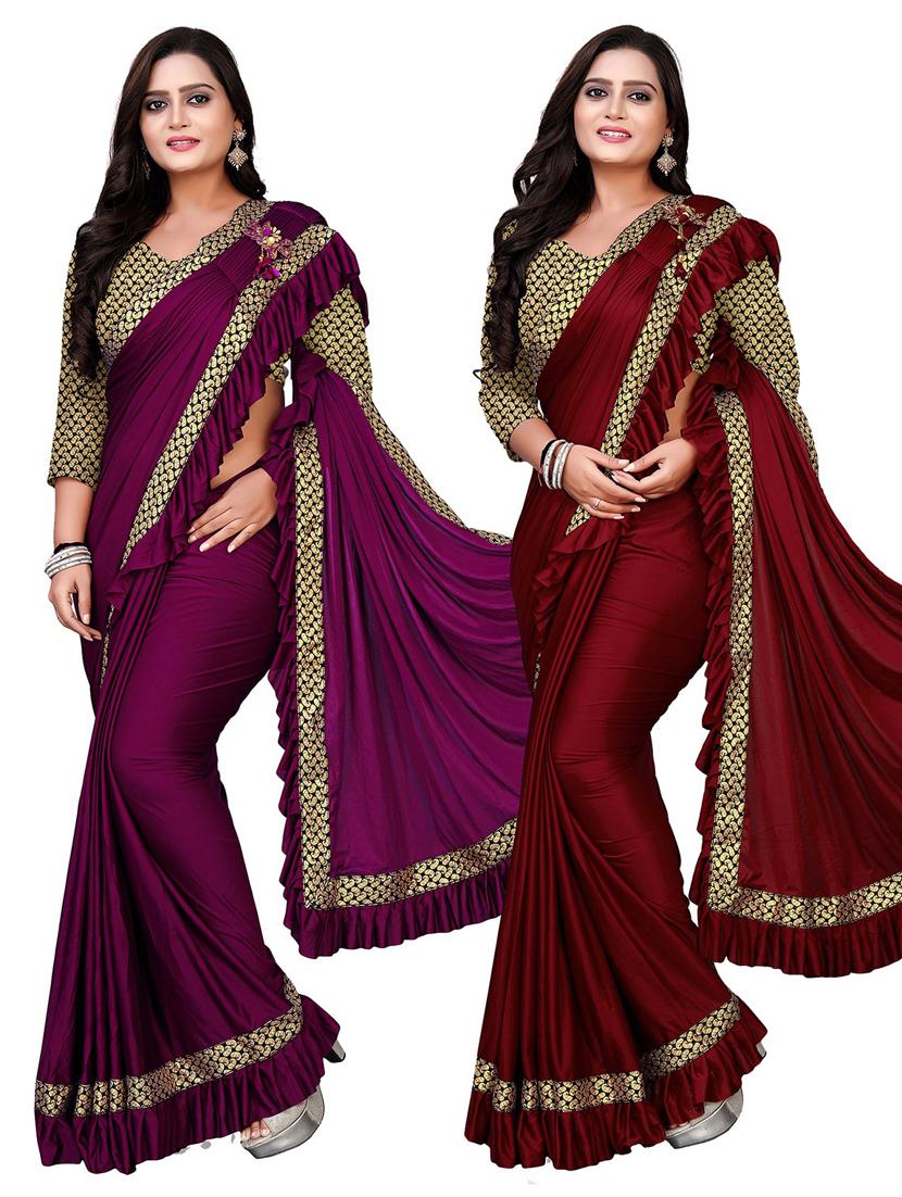 women's saree combo with blouse - 20184071 - Zoom Image - 0