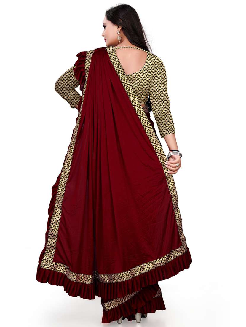 women's bordered multi colored saree with blouse - 20184109 -  Standard Image - 2