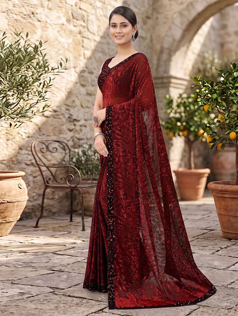 Women's Embroidered Saree With Blouse - 20184122 -  Standard Image - 2