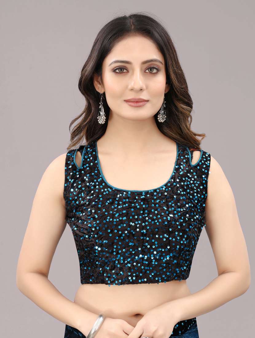 women's printed blue colored saree with blouse - 20184152 -  Standard Image - 2