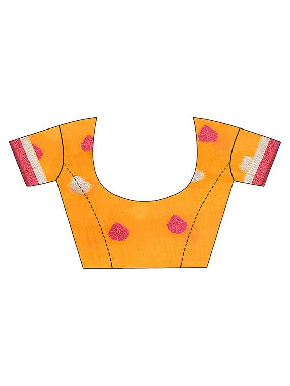 yellow self design woven saree with blouse - 20184173 -  Standard Image - 2